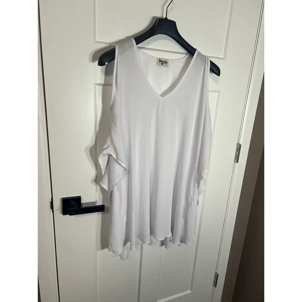 Show Me Your‎ Mumu Cold Shoulder Oversized Tunic Sheer Size S Small Women - Picture 7 of 8